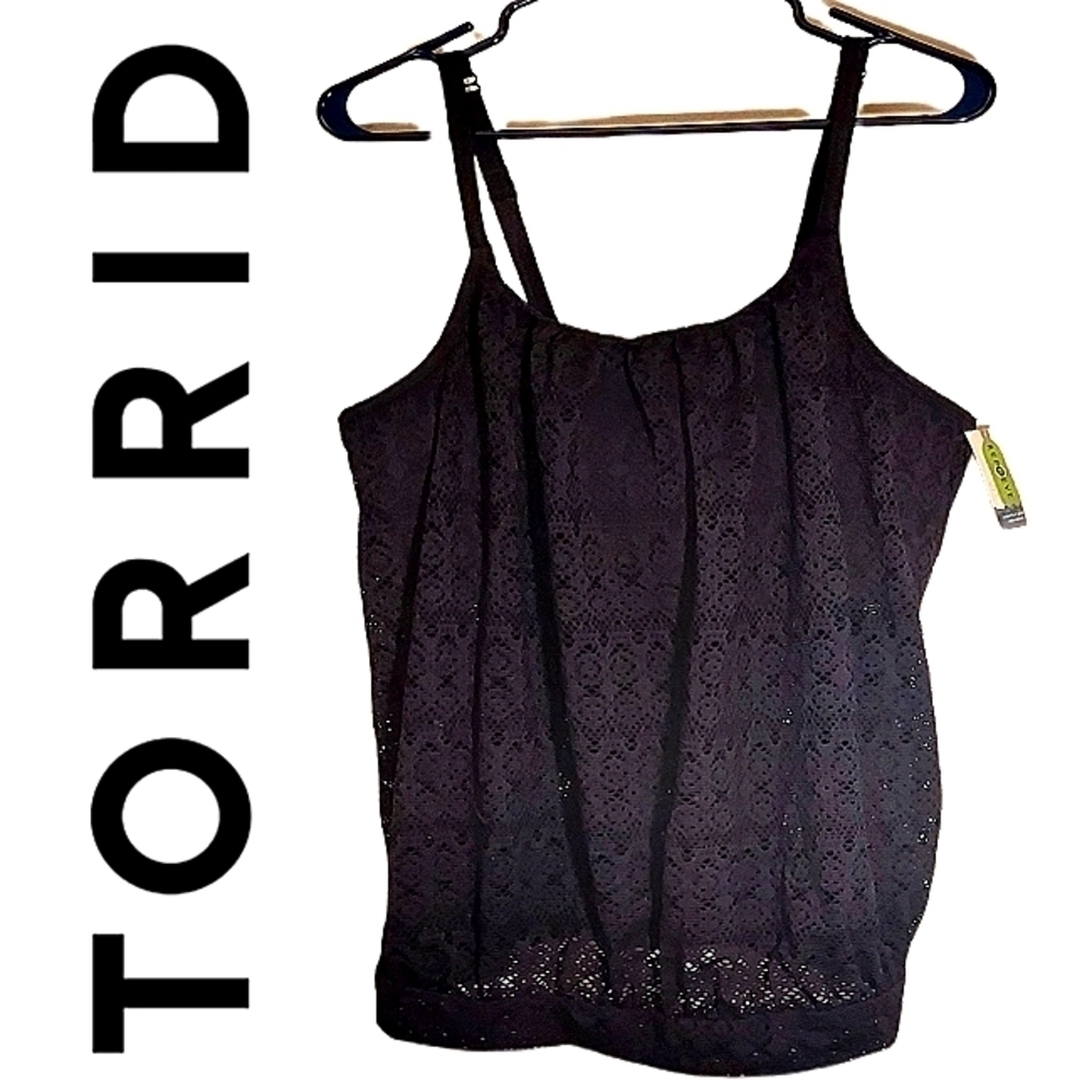 Torrid Women's Swim Tank Top Built In Bra Plus Size